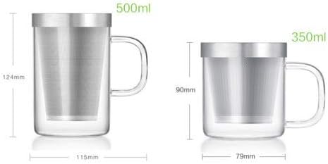 SAMADOYO High Grade Glass Tea Cup Home or Office Teacup W/t 304# Stainless Steel Infuser & Lid Borosilicate Glass SAMA S049A S050A (S050A-500ML)