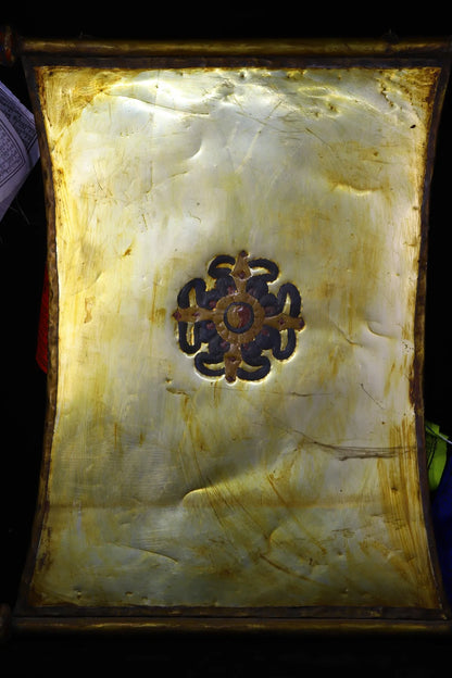 31 "مجموعة معبد التبتية القديمة البرونزية تتبع التنين اللعب الخرز Vajra Bodhisattva Thangka Yuncheng شنق الشاشة قاعة العبادة
