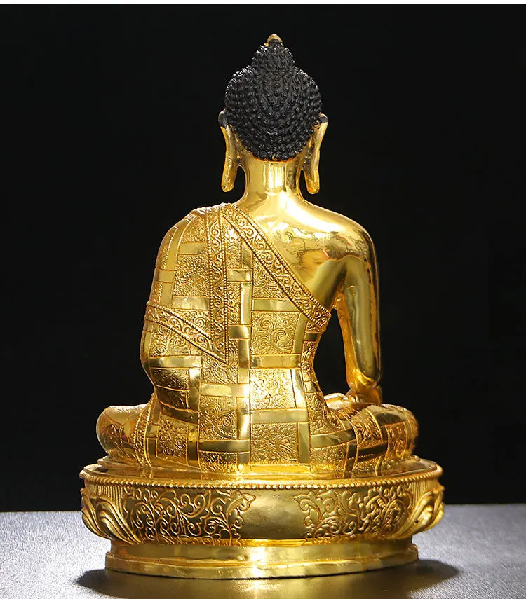 31cm large Wholesale Buddhist supplies Buddhism family HOME protection brass gilding Sakyamuni Buddha copper GOOD statue