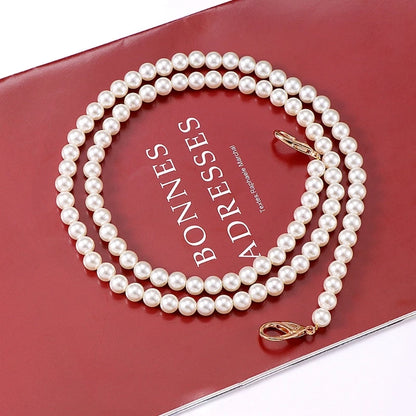 32/40/100cm Imitation Pearl Bead Handle Short Long Handbag Purse Chain Replacement Bag Shoulder Strap Belt DIY Accessories with