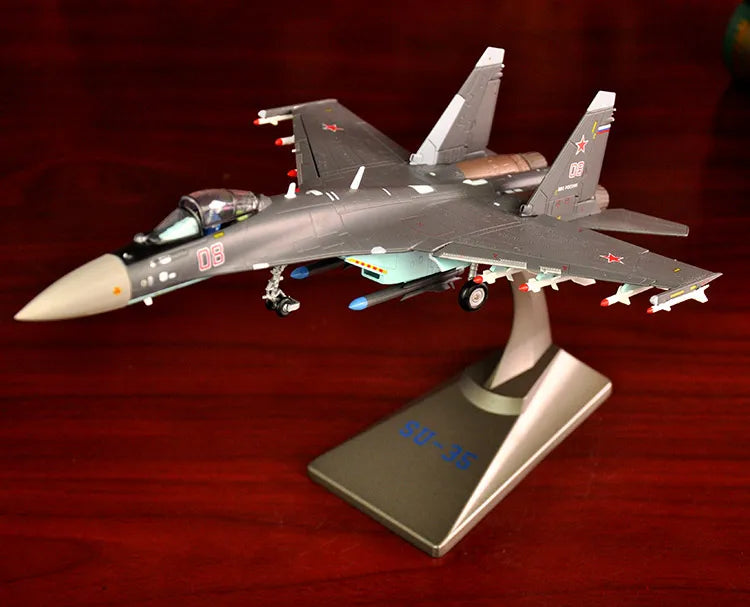 32 CM long Military enthusiast # 1:72 Russia air force modern Simulated aircraft SU-35 Fighter battleplane alloy Model statue