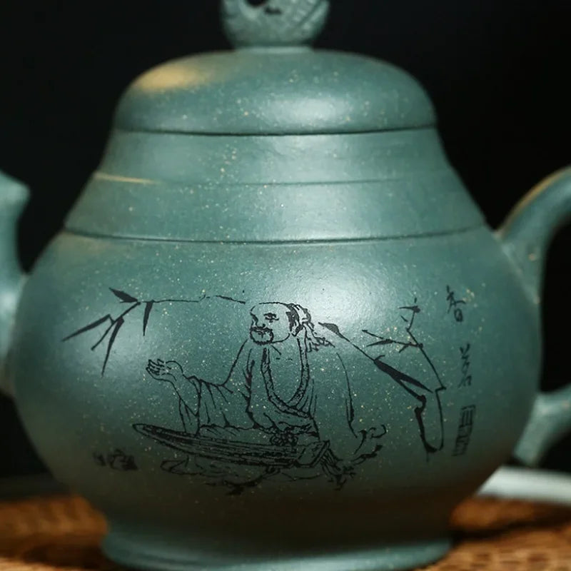 320ML Green Yingxing Purple Clay Teapot Zisha Pot Handmade Teaware Gifts Drinkware Set Drink Puer