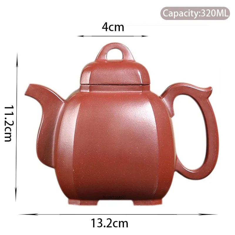 320ml Chinese Yixing Large Capacity Purple Clay Teapots Famous Handmade Tea Pot Raw Ore Purple Mud Kettle High-end Zisha Tea Set
