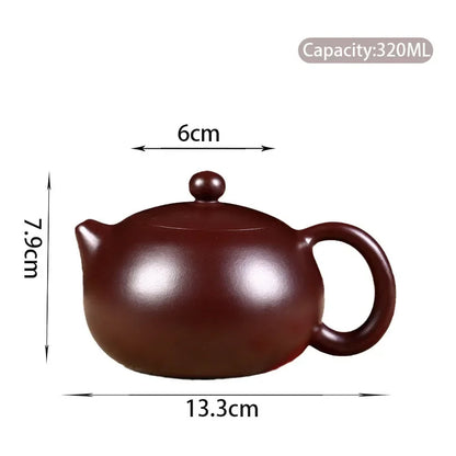320ml Chinese Yixing Large Capacity Purple Clay Teapots Raw Ore Zhu Mud Handmade Xishi Tea Pot Home Zisha Kettle Tea Set Teaware