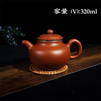 320ml Purple Clay Teapots Chinese Kung Fu Tea Set Master Hand Carved Teapot with Tea Infuser Green Tea Filter Kettle Tea