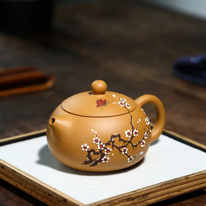 320ml Yixing Purple Clay Xishi Teapots Raw ore Golden Section Mud Plum blossom Tea Pot Kettle Chinese Handmade Zisha Teaware