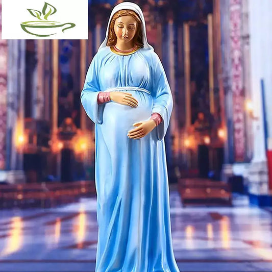Pregnant Virgin Mary Statuette Virgin Mary Religious Sculpture Resin Madonna Statue Atholic Religious Decor Ornament For Homes