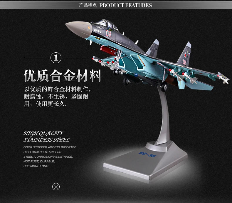 32CM-Military FANS Collection # 1:72 Russia air force modern Simulated aircraft Su-35 Fighter battleplane alloy Model statue