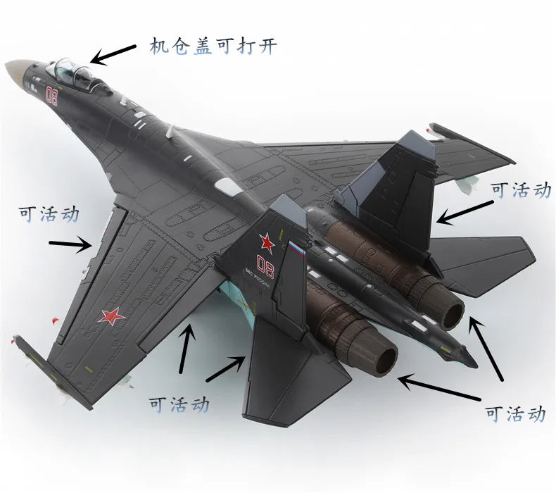 32CM-Military FANS Collection # 1:72 Russia air force modern Simulated aircraft Su-35 Fighter battleplane alloy Model statue