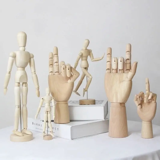 32CM figure statue Nordic Wooden hand ornaments modeling decoration creative retro home desktop decoration maison