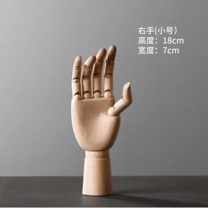 32CM figure statue Nordic Wooden hand ornaments modeling decoration creative retro home desktop decoration maison