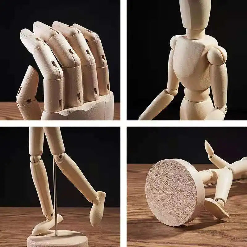 32CM figure statue Nordic Wooden hand ornaments modeling decoration creative retro home desktop decoration maison