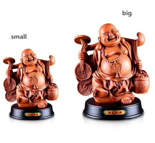 32cm Resin feng shui smiling Buddha statues Maitreya arts and crafts home decoration accessories Buddha hall supplies home decor