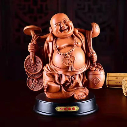 32cm Resin feng shui smiling Buddha statues Maitreya arts and crafts home decoration accessories Buddha hall supplies home decor