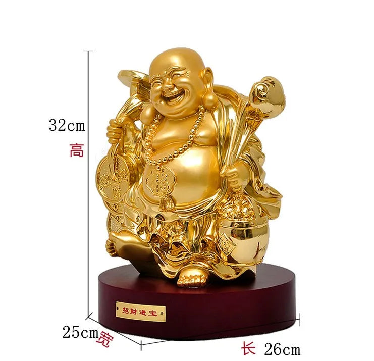 32cm Resin feng shui smiling Buddha statues Maitreya arts and crafts home decoration statue Buddha hall supplies
