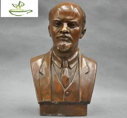 Copper Brass CHINESE crafts Asian 7'' Elaborate Soviet Leader Vladimir Ilyich Ulyanov Lenin Bust Copper Statue