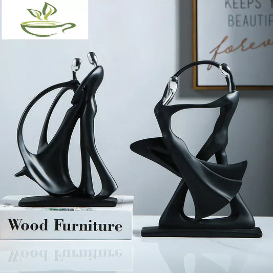 Sculpture Abstract Modern Art Nordic Home Decoration Accessories for Living Room One Piece Resin Statue Dancer Model Desk Decor