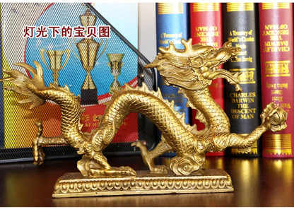 33 CM # HOME Lobby hall town house efficacious  exorcise evil spirits  Money Drawing FENG SHUI Spiritual dragon  statue