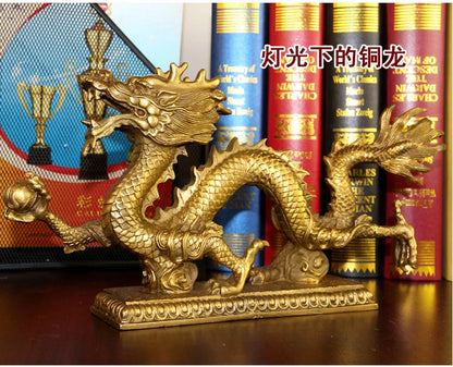 33 CM # HOME Lobby hall town house efficacious  exorcise evil spirits  Money Drawing FENG SHUI Spiritual dragon  statue