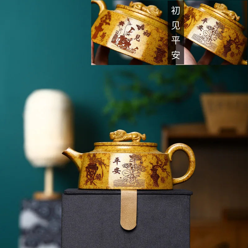 330cc Yixing Purple Clay Teapot Handmade Tea Pot Raw OreKettle Zisha Tea Set Gifts