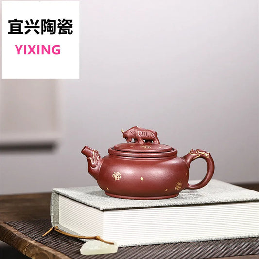 330cc master Handmade Yixing Purple Clay Teapots Raw Ore Zhu Mud Stone Scoop Tea Pot Zisha Tea Set Accessories