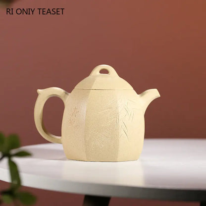 330ml Chinese Yixing High-end Purple Clay Teapots Handmade Large Capacity Tea Pot Raw Ore White Section Mud Kettle Zisha Tea Set