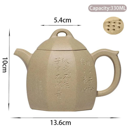 330ml Chinese Yixing High-end Purple Clay Teapots Handmade Large Capacity Tea Pot Raw Ore White Section Mud Kettle Zisha Tea Set