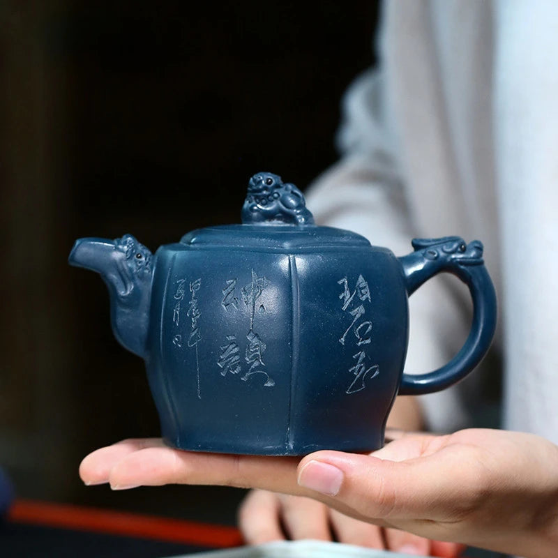 330ml Tradition Yixing Purple Clay Teapot Raw Ore Azure Mud Filter Tea Pot Custom Beauty Tea Accessories Chinese Zisha Tea Set