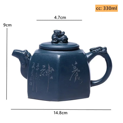 330ml Tradition Yixing Purple Clay Teapot Raw Ore Azure Mud Filter Tea Pot Custom Beauty Tea Accessories Chinese Zisha Tea Set