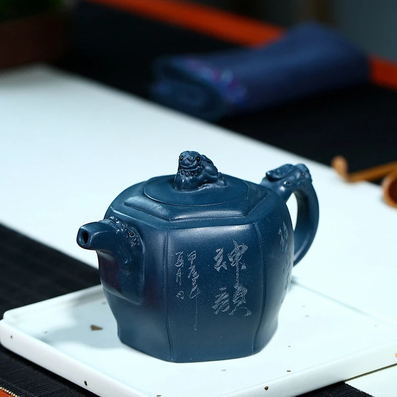 330ml Tradition Yixing Purple Clay Teapot Raw Ore Azure Mud Filter Tea Pot Custom Beauty Tea Accessories Chinese Zisha Tea Set