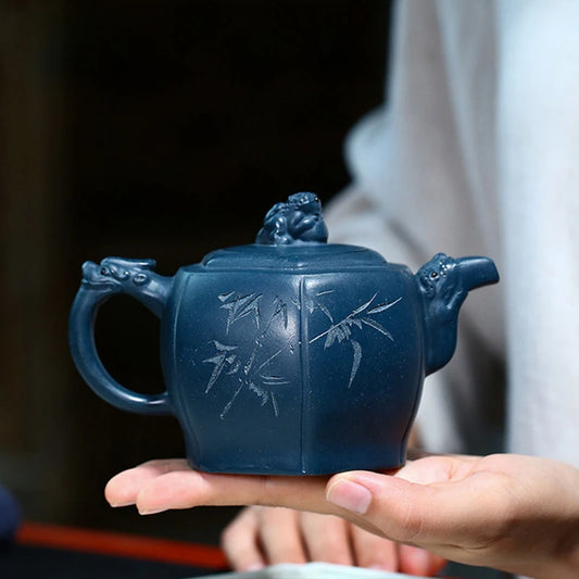 330ml Tradition Yixing Purple Clay Teapot Raw Ore Azure Mud Filter Tea Pot Custom Beauty Tea Accessories Chinese Zisha Tea Set