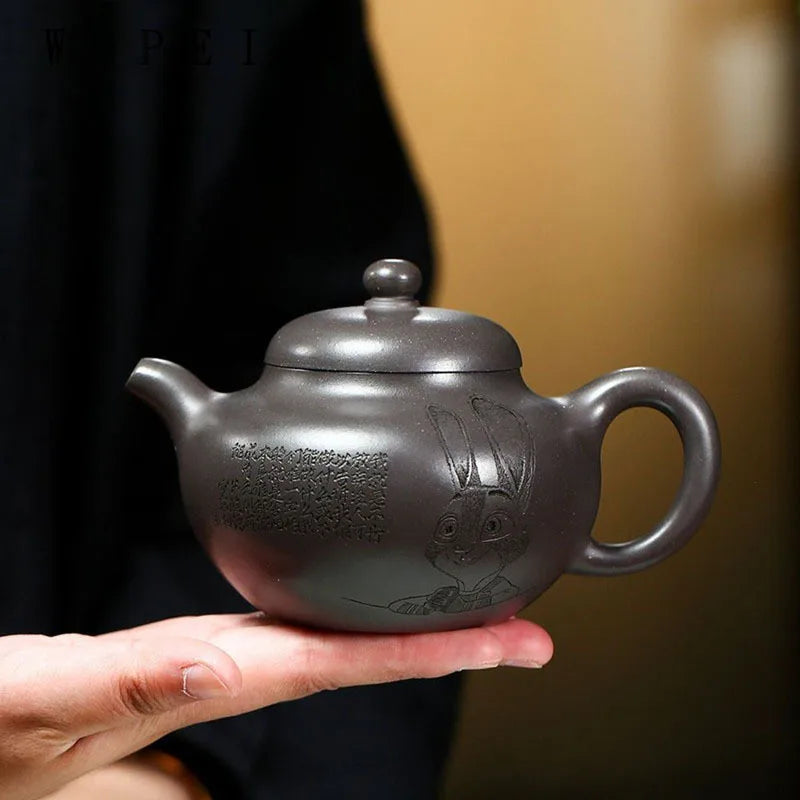 330ml Yixing High-end Purple Clay Teapot Famous Handmade Tea Pot Raw Ore Azure Mud Kettle Chinese Zisha Tea Set Collection