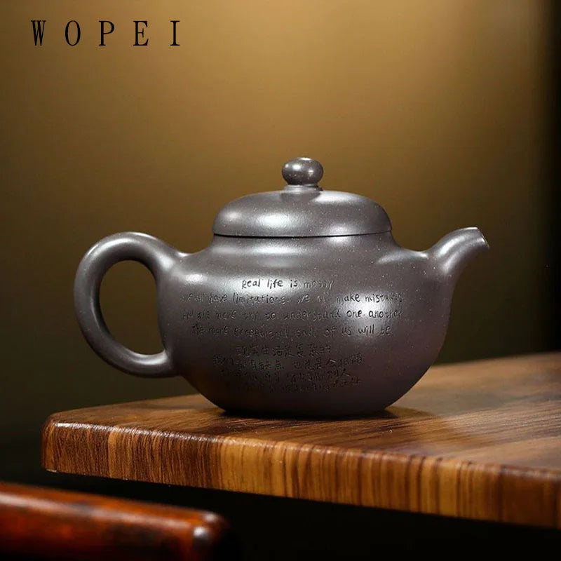 330ml Yixing High-end Purple Clay Teapot Famous Handmade Tea Pot Raw Ore Azure Mud Kettle Chinese Zisha Tea Set Collection