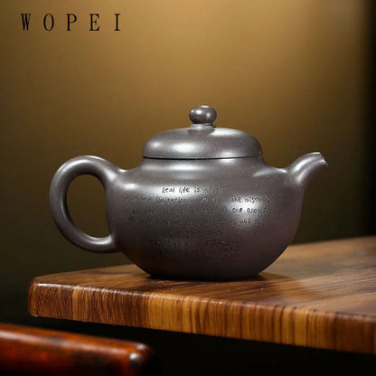 330ml Yixing High-end Purple Clay Teapot Famous Handmade Tea Pot Raw Ore Azure Mud Kettle Chinese Zisha Tea Set Collection