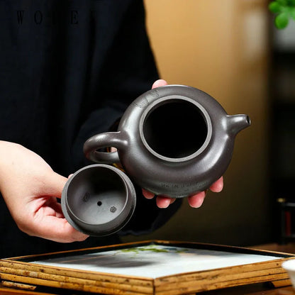330ml Yixing High-end Purple Clay Teapot Famous Handmade Tea Pot Raw Ore Azure Mud Kettle Chinese Zisha Tea Set Collection