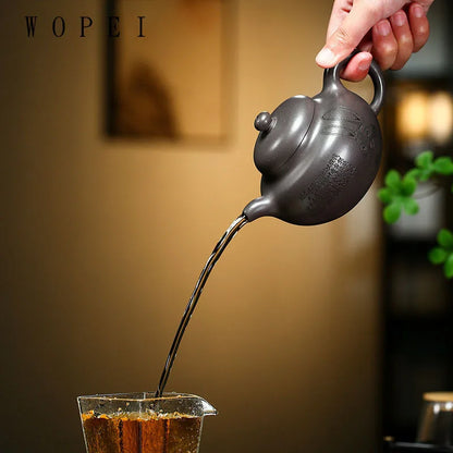 330ml Yixing High-end Purple Clay Teapot Famous Handmade Tea Pot Raw Ore Azure Mud Kettle Chinese Zisha Tea Set Collection