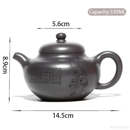 330ml Yixing High-end Purple Clay Teapot Famous Handmade Tea Pot Raw Ore Azure Mud Kettle Chinese Zisha Tea Set Collection