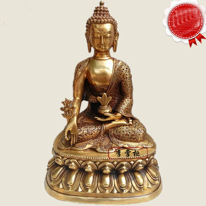 33CM LARGE #home family efficacious Protection Tibetan Buddhism Tantra Pharmacist Buddha the Medicine Buddha brass statue