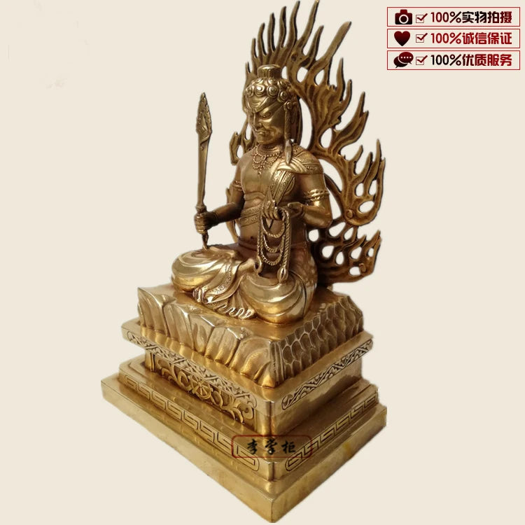 33CM Large # home family Buddhist disciple efficacious Protection Tibetan Buddhism Fudosan Fudo Acalanatha Acala Buddha statue