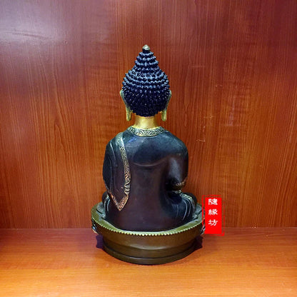 33CM large -GOOD buddha ---Buddhist Buddhism home family efficacious Protection Amitabha Gold-plated bronze Buddha statue