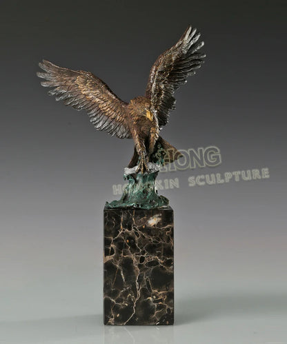 33CM large HOME office Living Room TOP COOL Business Ornament Auspicious Arabic Eagle hawk RETRO Bronze carving art Sculpture
