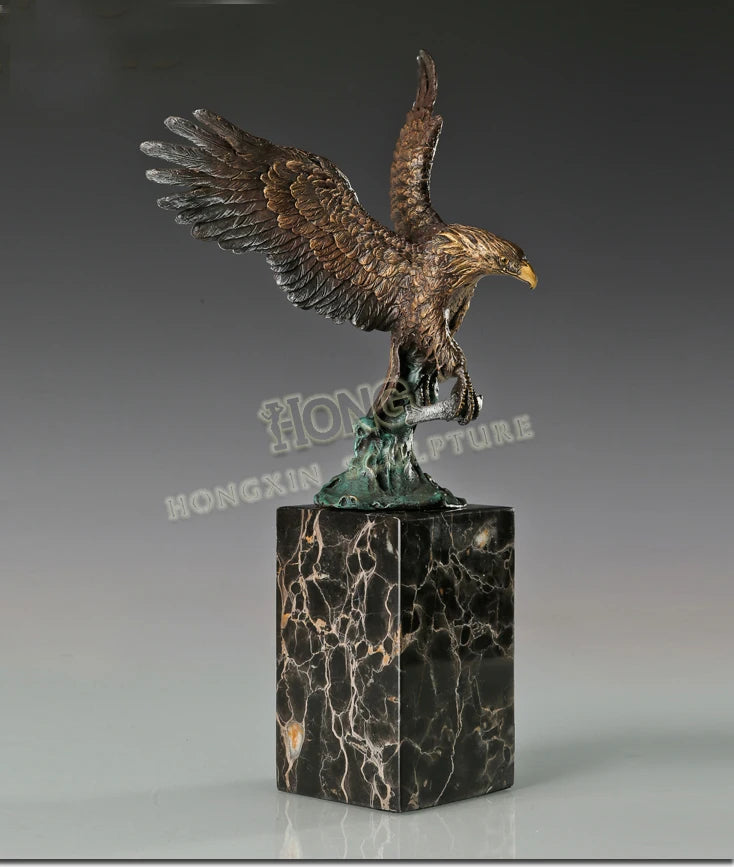 33CM large HOME office Living Room TOP COOL Business Ornament Auspicious Arabic Eagle hawk RETRO Bronze carving art Sculpture