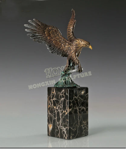 33CM large HOME office Living Room TOP COOL Business Ornament Auspicious Arabic Eagle hawk RETRO Bronze carving art Sculpture