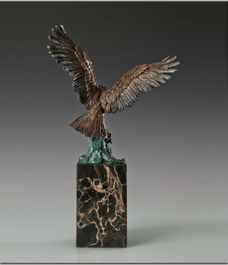 33CM large HOME office Living Room TOP COOL Business Ornament Auspicious Arabic Eagle hawk RETRO Bronze carving art Sculpture
