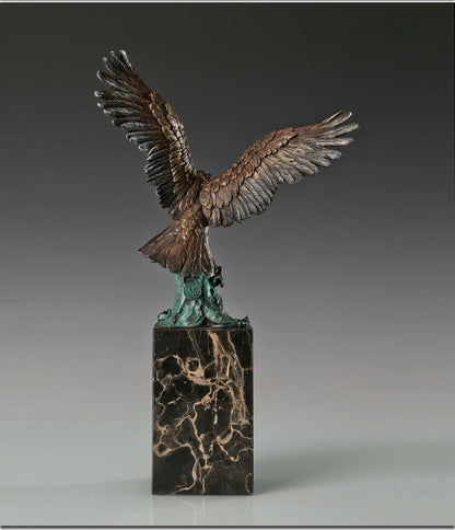 33CM large HOME office Living Room TOP COOL Business Ornament Auspicious Arabic Eagle hawk RETRO Bronze carving art Sculpture