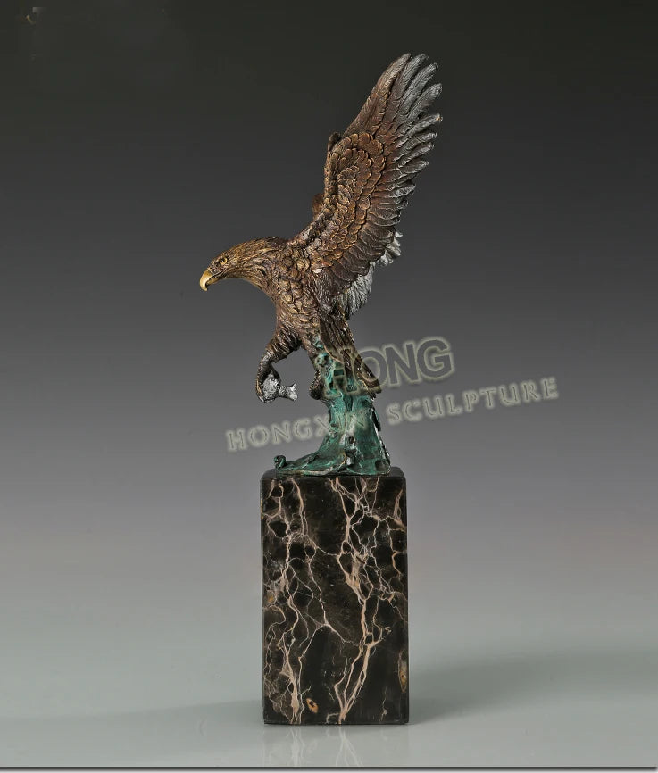 33CM large HOME office Living Room TOP COOL Business Ornament Auspicious Arabic Eagle hawk RETRO Bronze carving art Sculpture