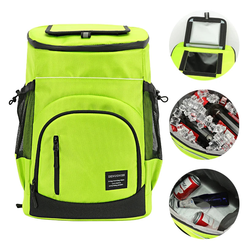 33L Large Lunch Bags Food Box Travel Backpack for Men Outdoor Double Shoulder Leak Proof Lightweight Insulation Cooler Bag Beer