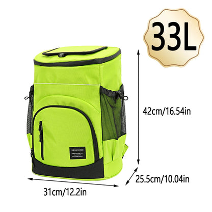 33L Large Lunch Bags Food Box Travel Backpack for Men Outdoor Double Shoulder Leak Proof Lightweight Insulation Cooler Bag Beer