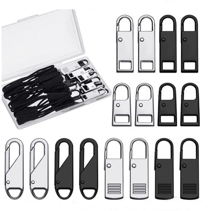 33Pcs Zipper Pull Replacement Repair Slider Pull Tab Universal Fixer Metal Zippers for Head DIY Sewing Craft Tool