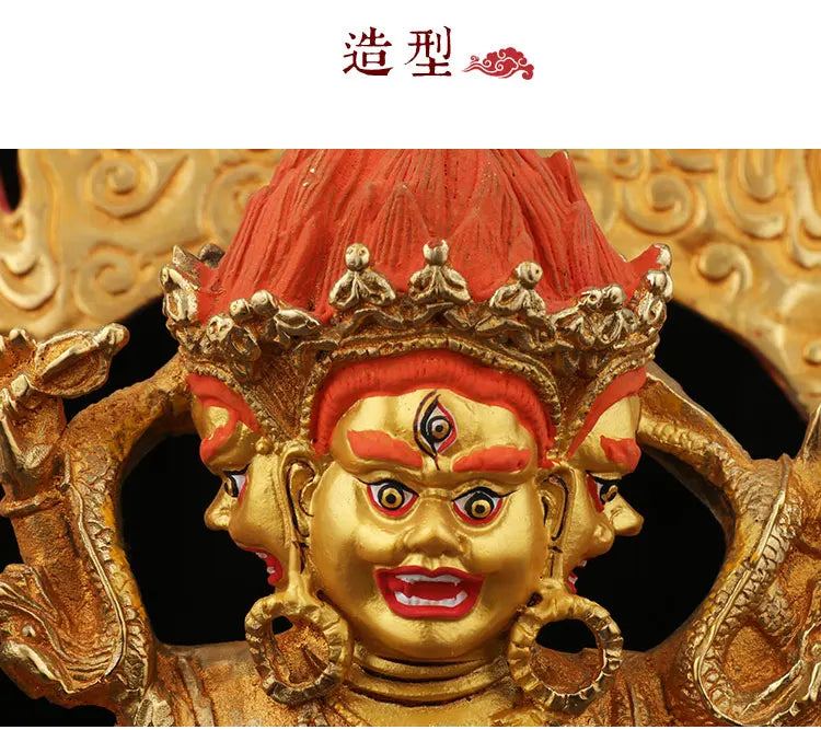 33cm TALL  home family bless Safety Health Talisman # Tibet efficacious Protection Nepal Gold-plated Buddha statue